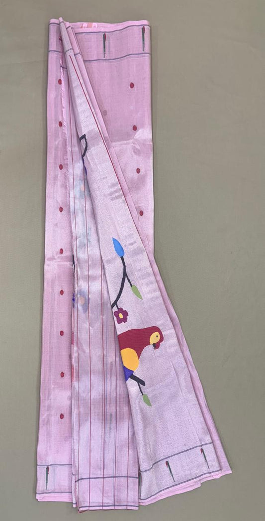Paithani - Classic Light Pink Yeola | Handloom