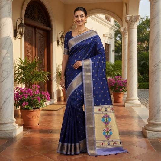 Paithani - Royal Blue Yeola | Handloom