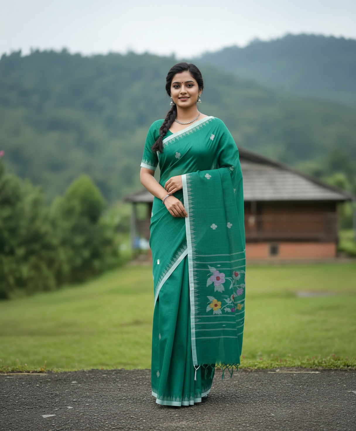 Moirangphee -  (Cotton Mixed) Saree | Handloom