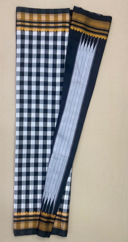 Narayanpeth - ilkal-Beauty in black and white (Big Checks) | Powerloom