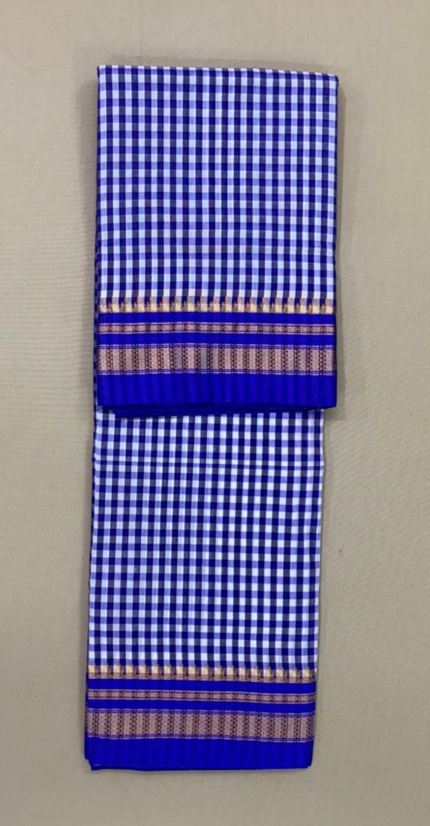 Narayanpeth - Ilkal - daily daisy (Blue micro checks ) |Powerloom