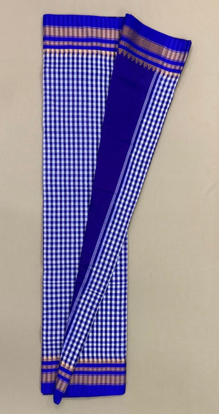 Narayanpeth - Ilkal - daily daisy (Blue micro checks ) |Powerloom