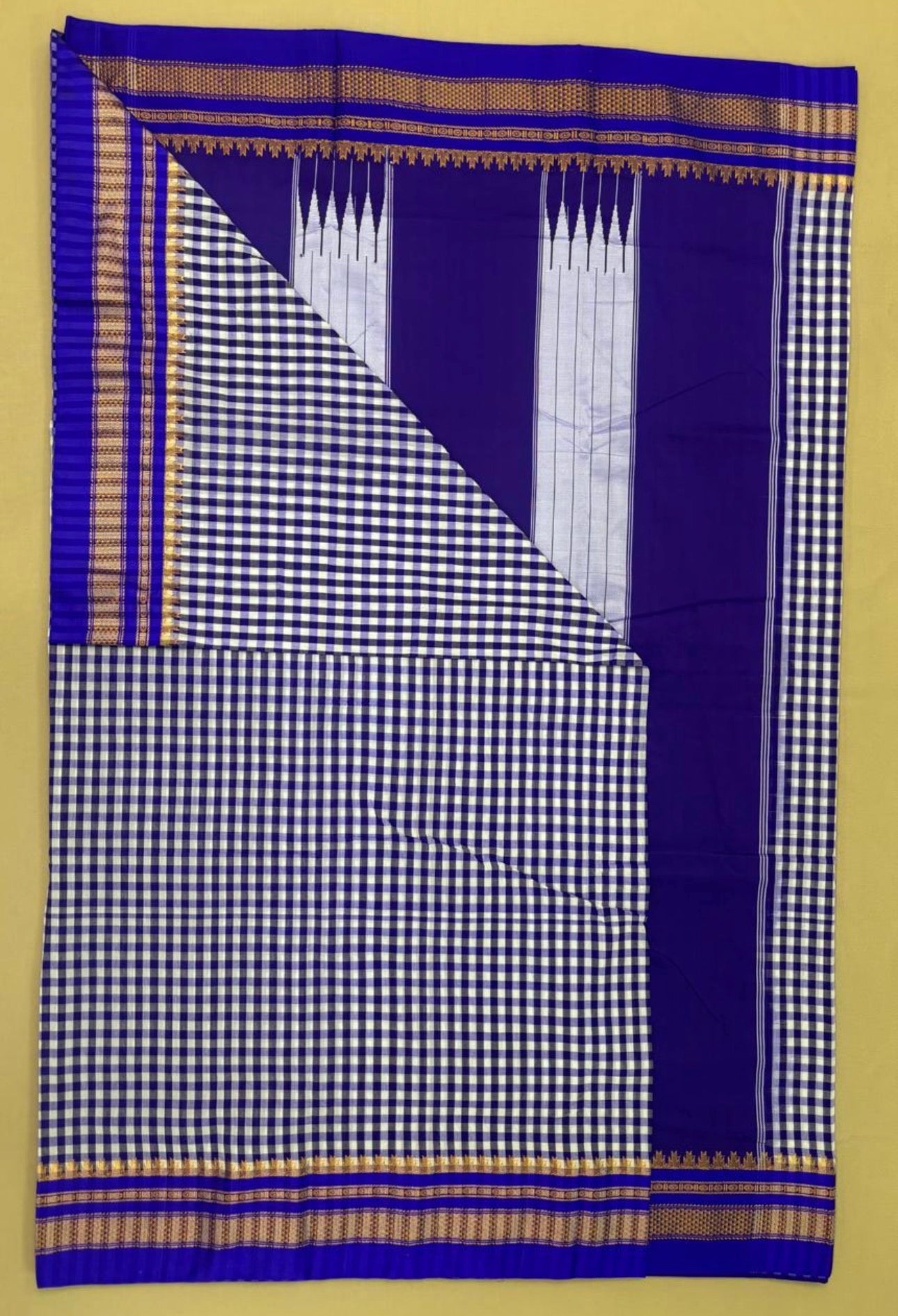 Narayanpeth - Ilkal - daily daisy (Blue micro checks ) |Powerloom