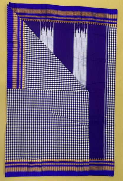 Narayanpeth - Ilkal - daily daisy (Blue micro checks ) |Powerloom