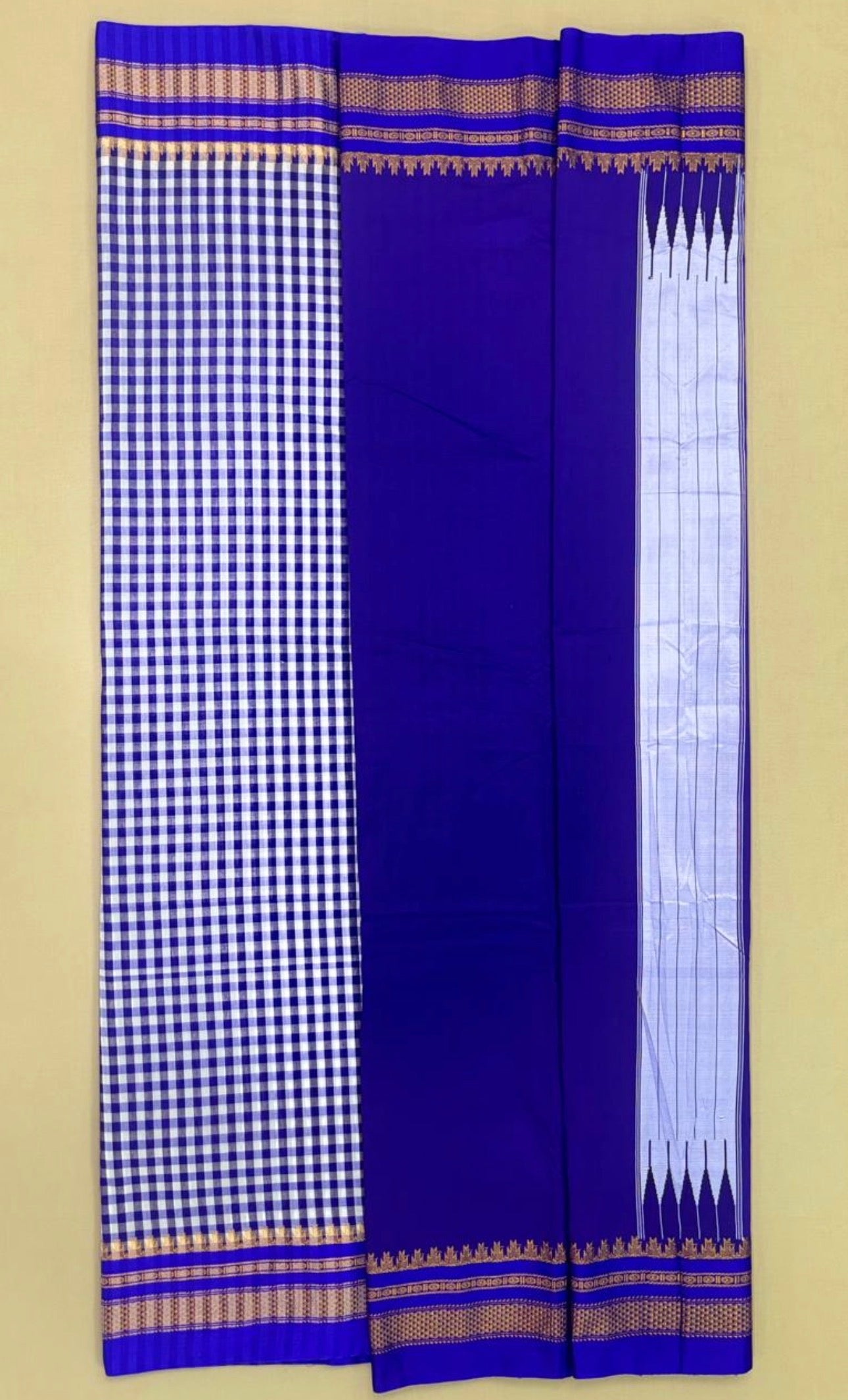 Narayanpeth - Ilkal - daily daisy (Blue micro checks ) |Powerloom
