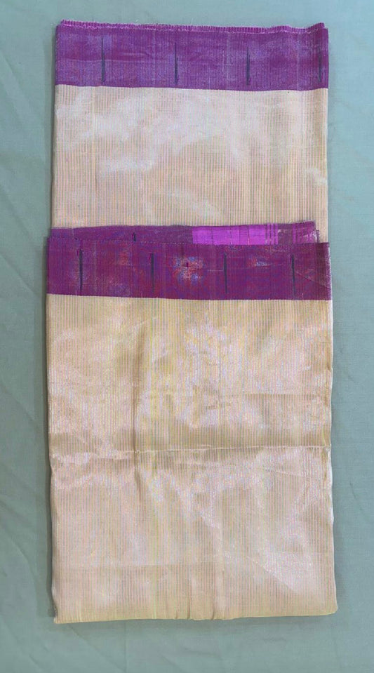 Paithani - pure Tissue silk ,Yellow and Pastel pink  | Handloom