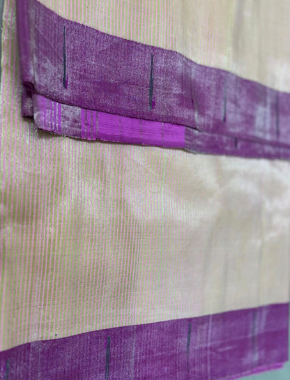 Paithani - pure Tissue silk ,Yellow and Pastel pink  | Handloom