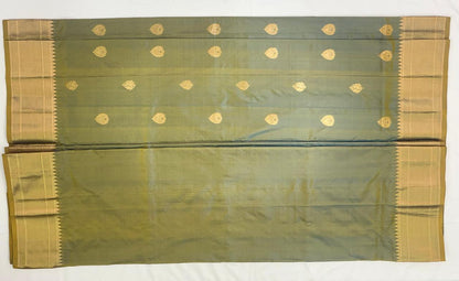 Paithani - Sage Green, pure silk , Self-Hold | Powerloom