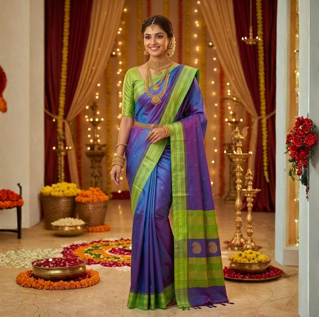 NarayanPeth Yeola Kinara Paithani | Powerloom