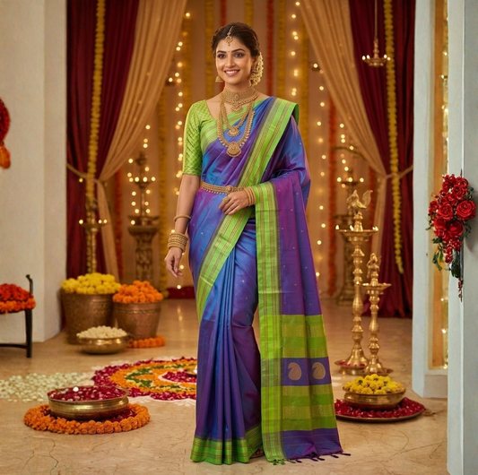 NarayanPeth Yeola Kinara Paithani | Powerloom