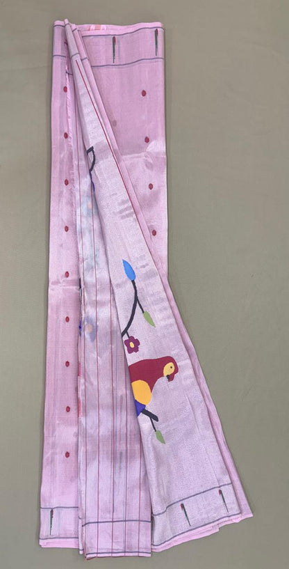 Paithani - Classic Light Pink Yeola | Handloom