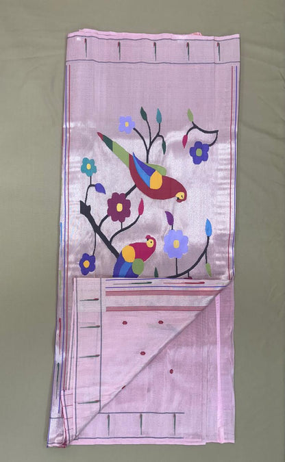 Paithani - Classic Light Pink Yeola | Handloom