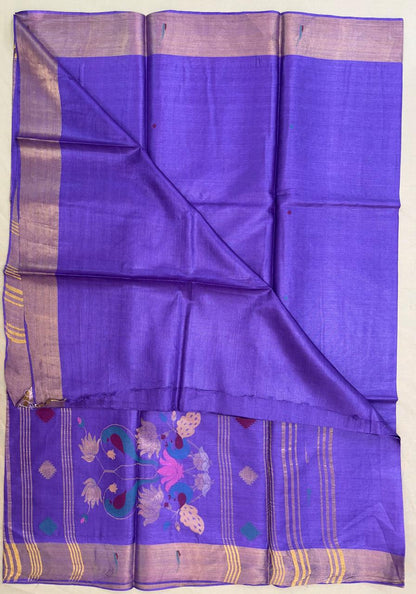 Paithani - Royal Purple Tussar | Handloom