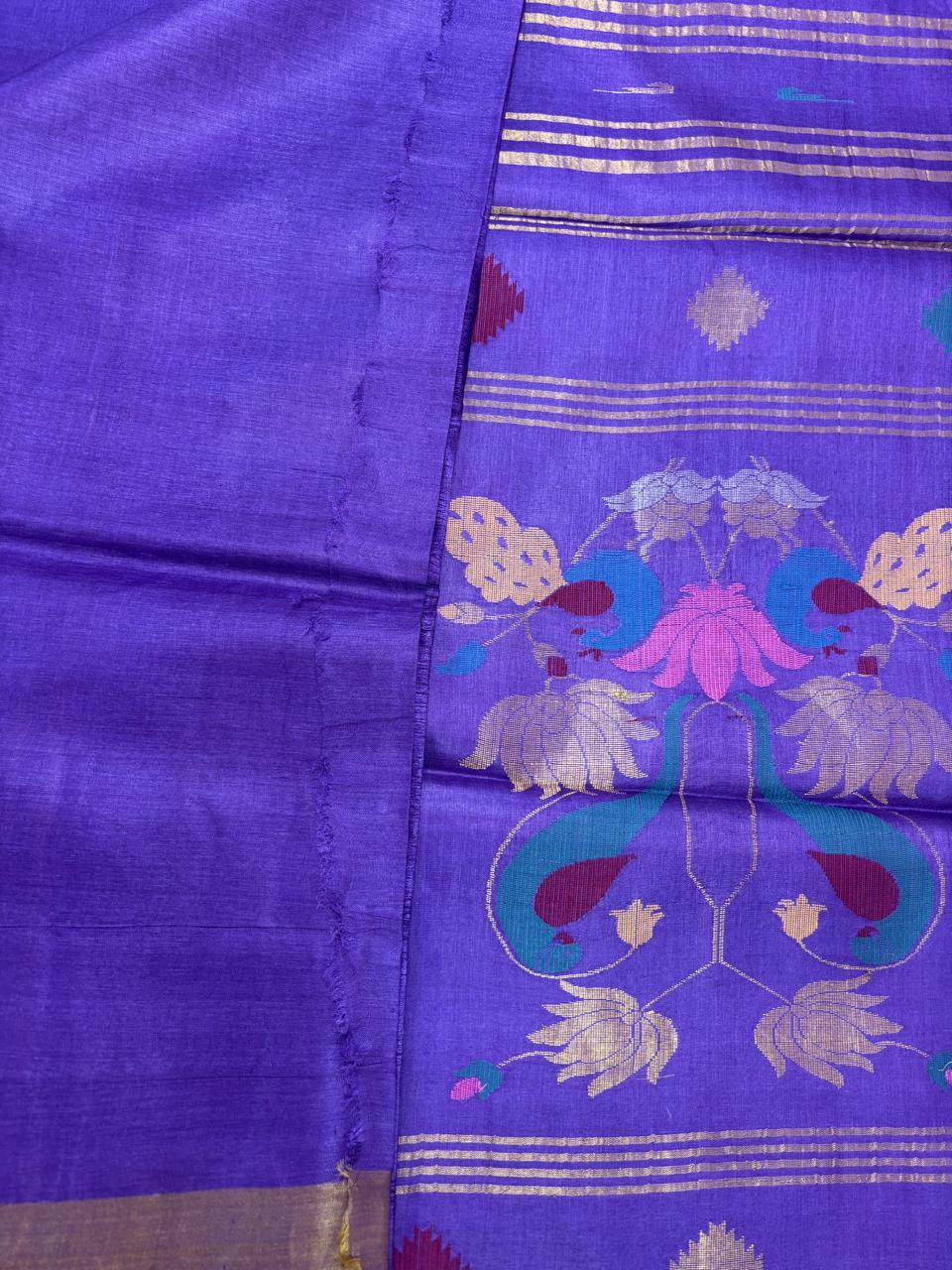 Paithani - Royal Purple Tussar | Handloom